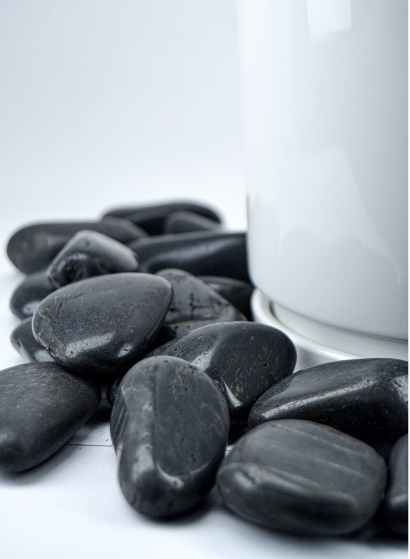 vsell24 2kg Polished Black Decorative Stones – Perfect for Aquariums, Planters & Home Décor - Image 3