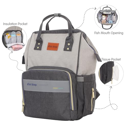 1ST STEP Smart And Multi-Functional Diaper Bag (Grey) - Image 2