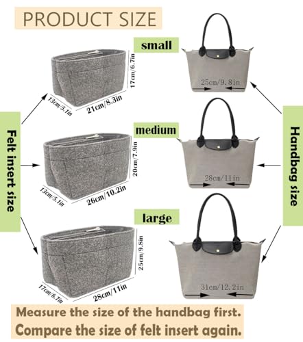 Lckaey bag organizer insert for longchamp bag organizer purse organizer tote Large handbag organizer inserts 1032Navy blue-L - Image 3