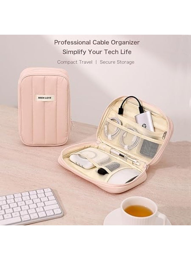 منظم إلكتروني، حقيبة سفر كبيرة الحجم، حقيبة حمل ملحقات، حقيبة تخزين محمولة مقاومة للماء للكابلات، والأسلاك، والشواحن، والهواتف، وسماعات الأذن، حجم كبير (أسود) - Image 5