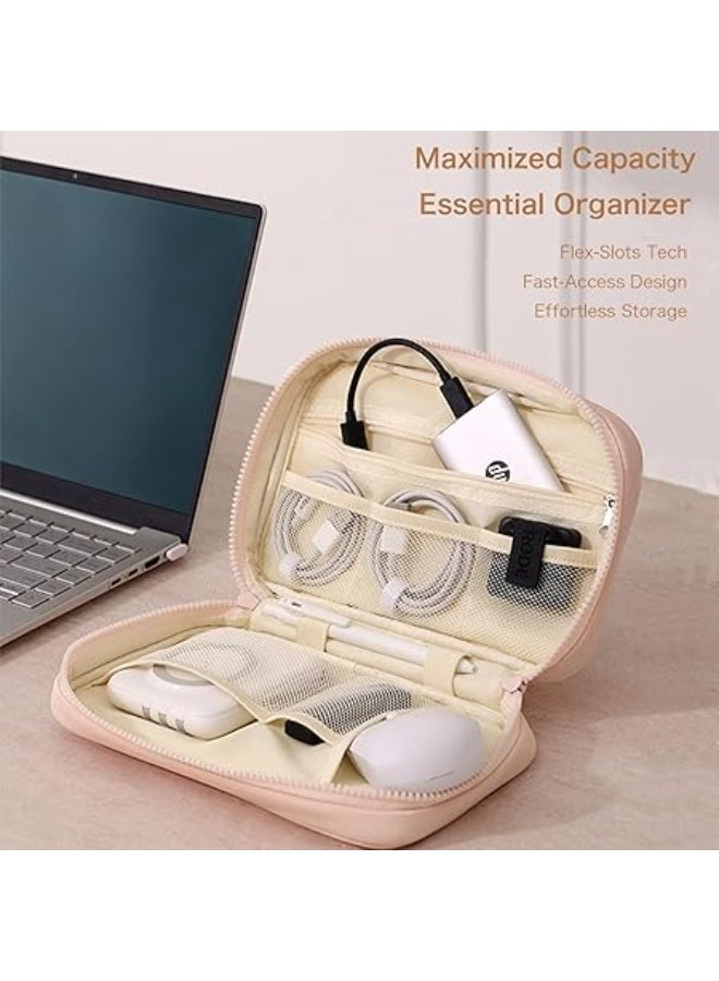 منظم إلكتروني، حقيبة سفر كبيرة الحجم، حقيبة حمل ملحقات، حقيبة تخزين محمولة مقاومة للماء للكابلات، والأسلاك، والشواحن، والهواتف، وسماعات الأذن، حجم كبير (أسود) - Image 3