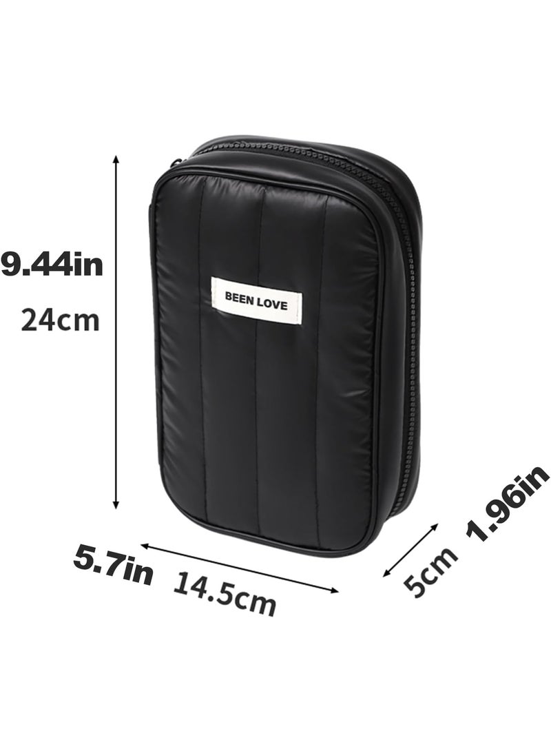 منظم إلكتروني، حقيبة سفر كبيرة الحجم، حقيبة حمل ملحقات، حقيبة تخزين محمولة مقاومة للماء للكابلات، والأسلاك، والشواحن، والهواتف، وسماعات الأذن، حجم كبير (أسود) - Image 2