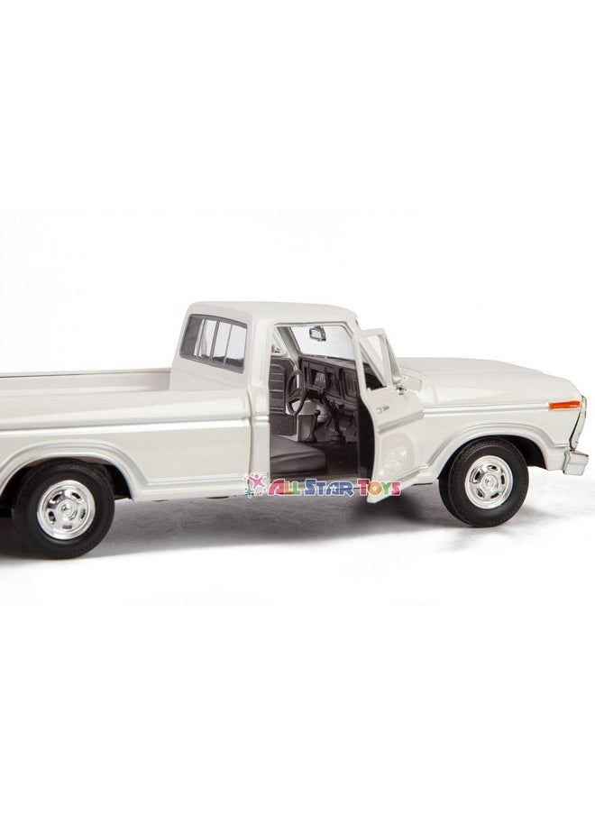 موتورماكس شاحنة بيك اب فورد F-150 كلاسيكية موديل 1979 من Motormax، شاحنة بيك اب F150 بمقياس 1:24، سيارة نموذجية قابلة للتجميع باللون الأبيض 79346، حصريًا من All Star Toys  - Image 4