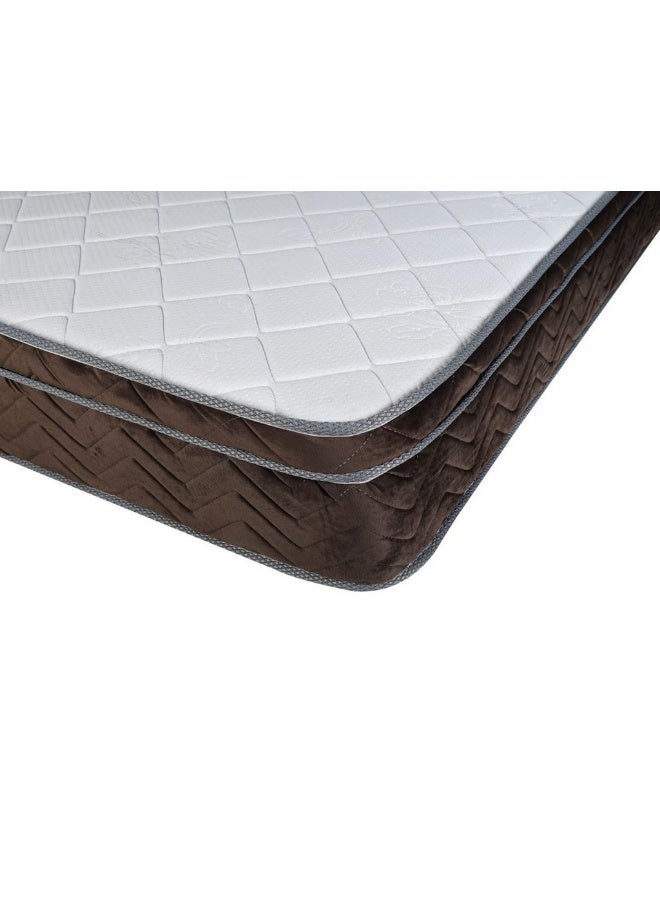 Homzmart Medical Queen Mattresses High pressure foam and microfiber  brown and white - 140x24x200 cm - Image 2