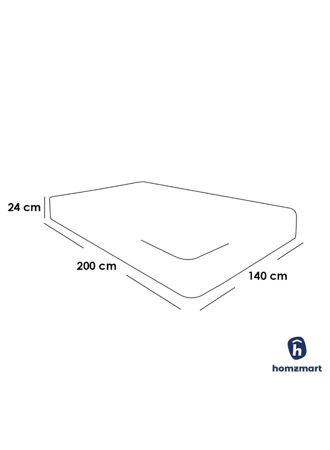 Homzmart Medical Queen Mattresses High pressure foam and microfiber  brown and white - 140x24x200 cm - Image 4