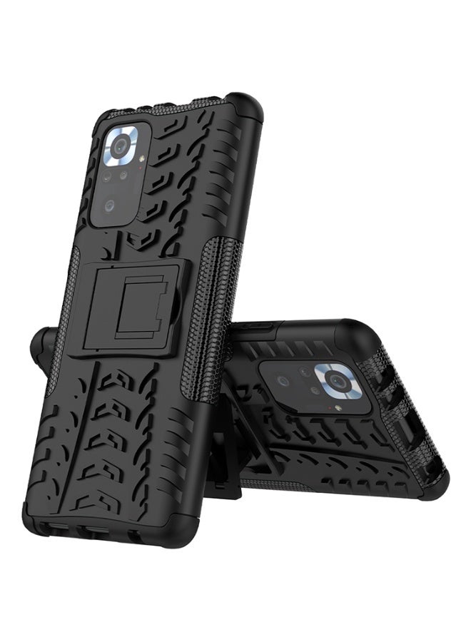 جراب حمايه مقاوم للصدمات مزود بستاند متوافق مع  Redmi Note 10 Pro 4G (أسود) - Image 2
