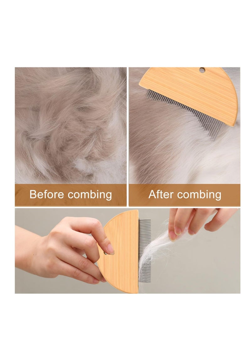 إكسفور Flea Comb for Cats, 3 Pcs Wooden Cat Comb Pet Comb, for Removes Tangles and Loose Fur, Grooming Comb Tool for Cats,Dogs and Rabbits Tangled Hair - Image 3