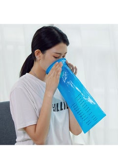 Generic Vomit Bags Sick Bags, Barf Bags Disposable Barf Bags High Density Emesis Bags with Snap for Morning Sickness Kids Pregnant Women Car Motion Sickness 10 Pack 1000ml Blue  - Image 1