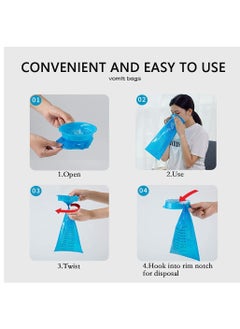 Generic Vomit Bags Sick Bags, Barf Bags Disposable Barf Bags High Density Emesis Bags with Snap for Morning Sickness Kids Pregnant Women Car Motion Sickness 10 Pack 1000ml Blue  - Image 5