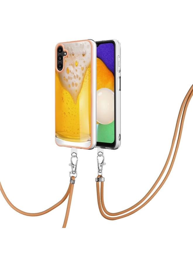 S-TOP Case For Samsung Galaxy A33 5G Electroplating Dual-side IMD Phone Case with Lanyard - Image 1