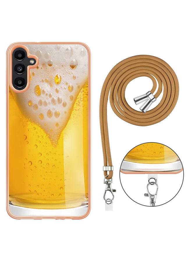 S-TOP Case For Samsung Galaxy A33 5G Electroplating Dual-side IMD Phone Case with Lanyard - Image 3