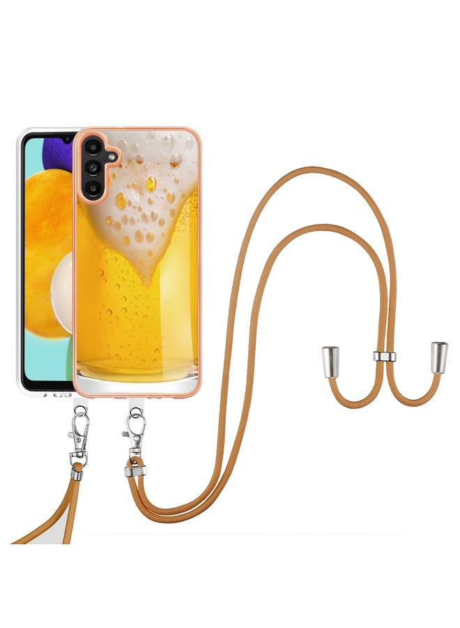 S-TOP Case For Samsung Galaxy A33 5G Electroplating Dual-side IMD Phone Case with Lanyard - Image 2