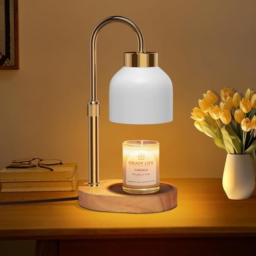 seenlast Candle Warmer Lamp with Dimmer Adjustable Height,Christmas Gifts and Birthday Gifts for Women,2/4/8H Timer,Vintage Home Decor for Scented Jar - Image 1