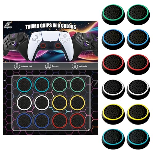 EoaMen Thumb Grips Joystick Caps for PS4/PS5/XBOX Controller, Silicone Joystick Caps Ps5 Controller Grip with Anti-Stickiness, Anti-Slip, Anti-Fingerprint(12 pcs) - Image 1
