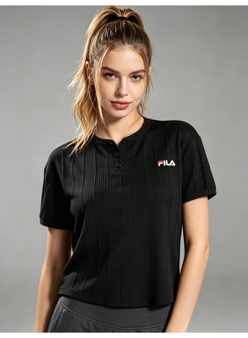 فيلا FILA Men's and women's knitted short-sleeved T-shirts - Image 3