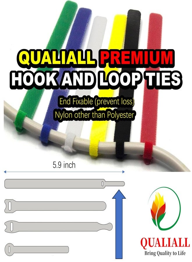 QUALIALL 150 Reusable Cable Ties, Strong Adhesion Nylon Cord Ties for PC and Wire Management, Durable. 5.9" - Image 5