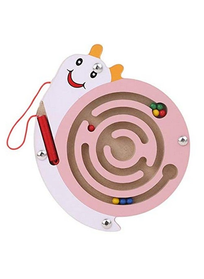 شورو لعبة لوحية تعليمية من Shoro مع قلم مغناطيسي وخرز ومتاهة خشبية (حلزون وردي) - Image 1