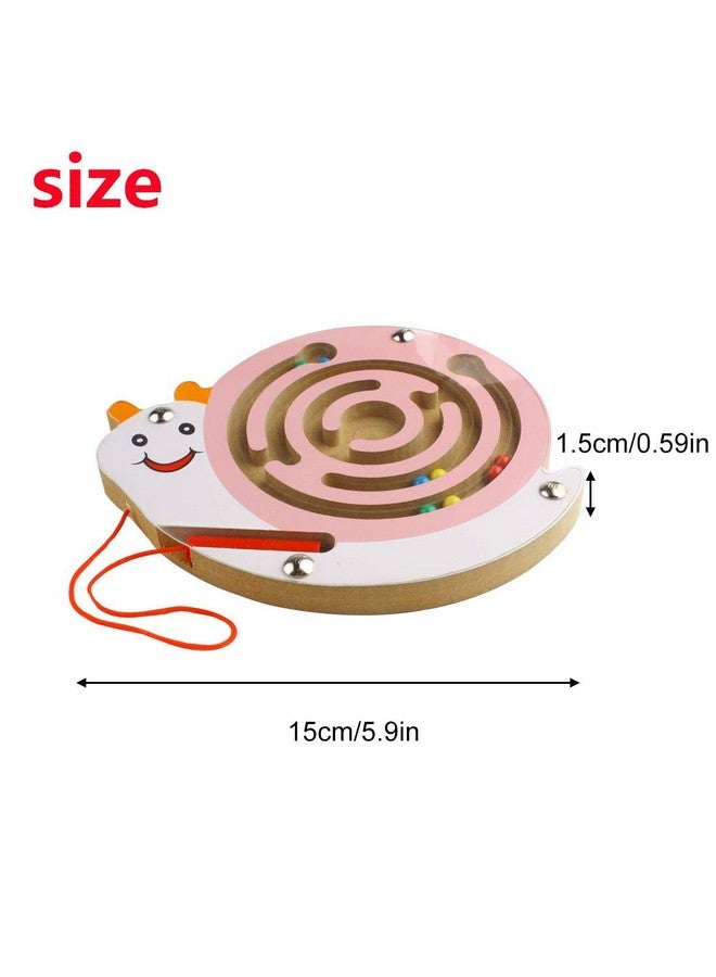 شورو لعبة لوحية تعليمية من Shoro مع قلم مغناطيسي وخرز ومتاهة خشبية (حلزون وردي) - Image 2