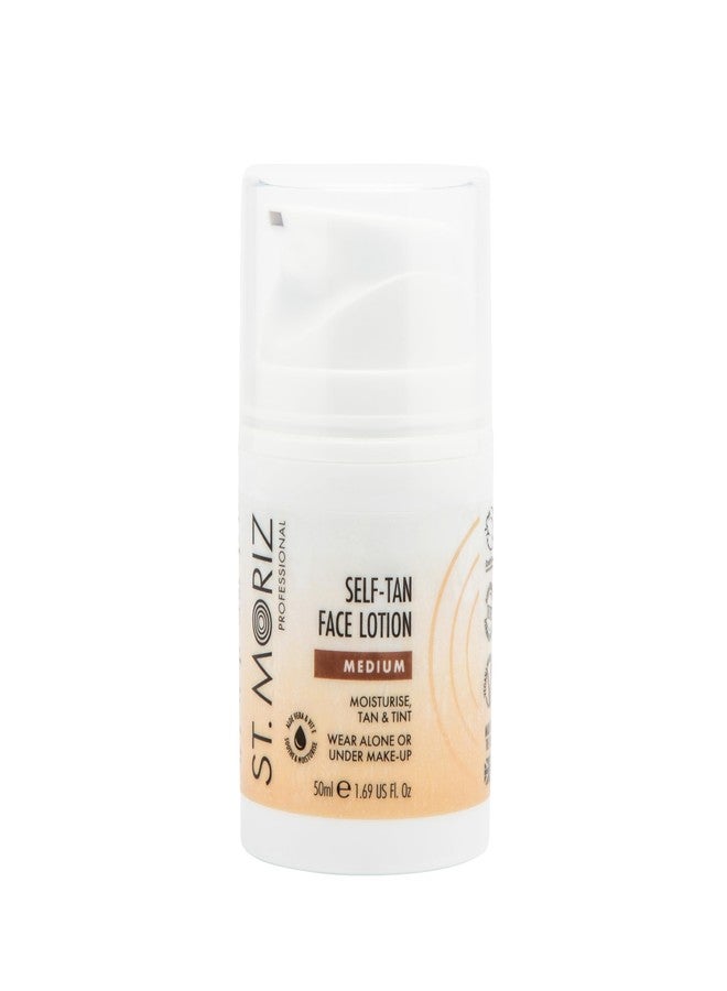 St. Moriz St Moriz Professional Medium Self Tan Face Lotion | With Aloe Vera & Vitamin E for Gradual Face Tan & Natural Glow | Vegan Fake Tan for Face | Wear Alone or Under Makeup | No Wash Off Required | 50ml - Image 1