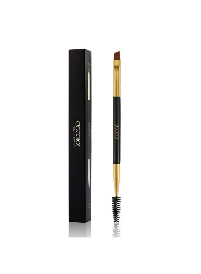 Docolor Duo Eyebrow Brush,Professional Angled Eye Brow Brush and Spoolie Brush Perfect for Lining and Shaping Brows, Spoolie for Brows or Lashes Black - Image 1