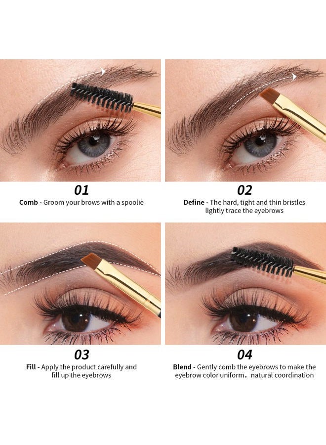 Docolor Duo Eyebrow Brush,Professional Angled Eye Brow Brush and Spoolie Brush Perfect for Lining and Shaping Brows, Spoolie for Brows or Lashes Black - Image 5