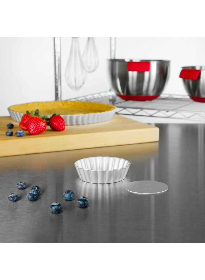 Fat Daddio's بان ميني تارت قابل للإزالة من فات داديو PFT-375، ألمنيوم، فضي - Image 4