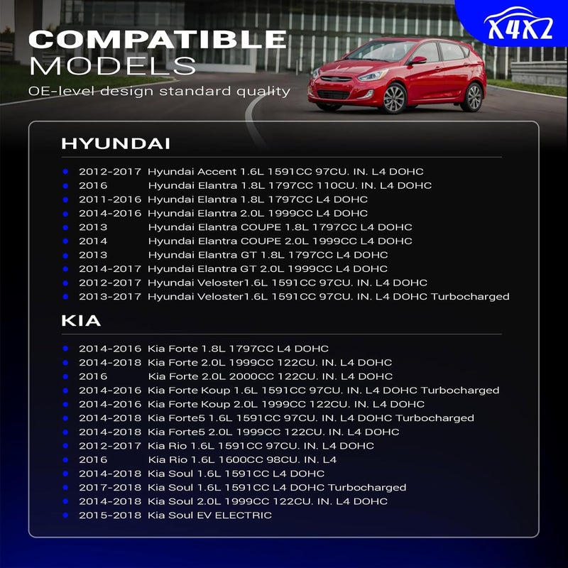X4XZ روابط شريط الاستقرار الأمامي من سبائك الزنك والنيكل لهيونداي أكسنت 12-17 / إلنترا 11-16 / فيلوستر 12-17 كيا فورتي 14-18 / فورتي كوب 14-16 / فورتي5 14-18 / ريو 12-17 / سول 14-18 548300U000 - Image 2