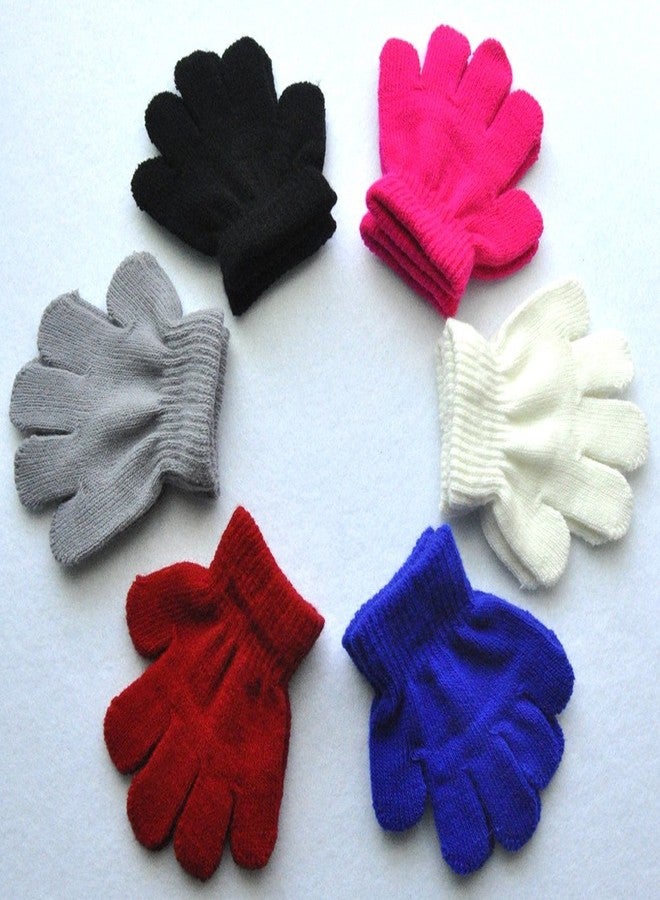 BaiX Toddler Boys and Girls Winter Knitted Writing Gloves, 1-3 Years Old, White - Image 3