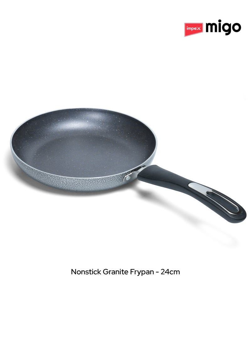 Impex Aluminium Migo Nonstick Granite 6 Pcs Induction Bottom Cookware Set 3 Mm Thick,Festival Gift Set Mfkt 6,5-Layer Super Granite Coated Cookware Set,Hammer Tone Exterior Finish,1 Yr Warranty - MFKT 6, Grey - Image 5