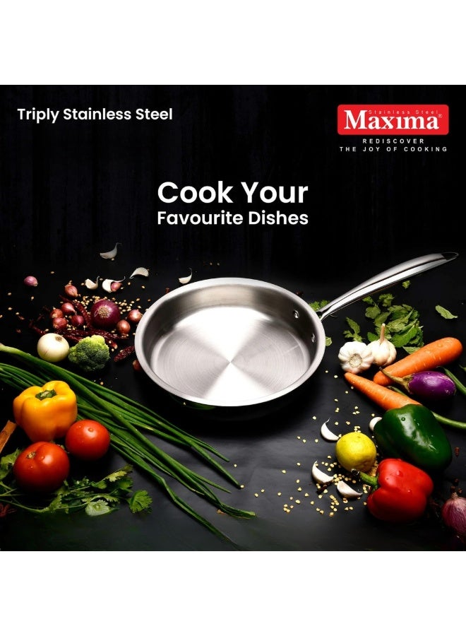 Maxima Stainless Steel Fry Pan With Lid 20 cm - Image 2