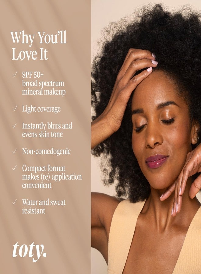 toty. Toty by Sofia Vergara - Ilumina CC Creamy Compact SPF 50+ Mineral Broad Spectrum Sunscreen for Face - Tinted Blurring Balm SPF- Matte, Light Coverage - Water & Sweat Resistant - All Skin Types - 2C - Image 4