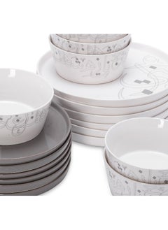 La Mesa La Mesa grey bone porcelain 18 pc dinner set  - Image 3