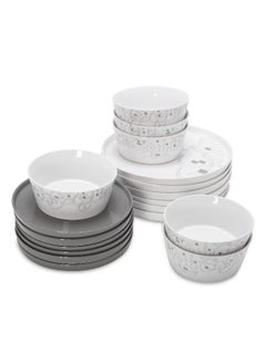 La Mesa La Mesa grey bone porcelain 18 pc dinner set  - Image 1