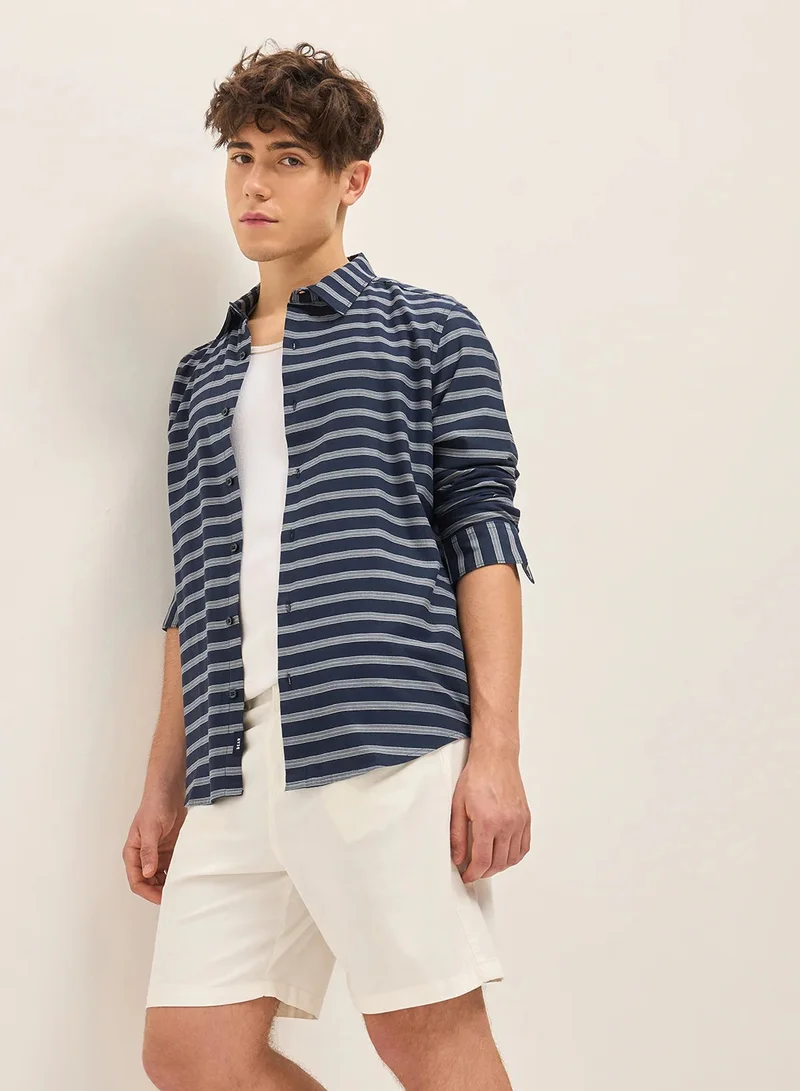 ذا بير هاوس Cotton Shirt for Men | Slim Fit, Long Sleeve, Casual & Formal Wear | Soft, Breathable Fabric for Office, Everyday, & All-Season Use in Classic & Trendy