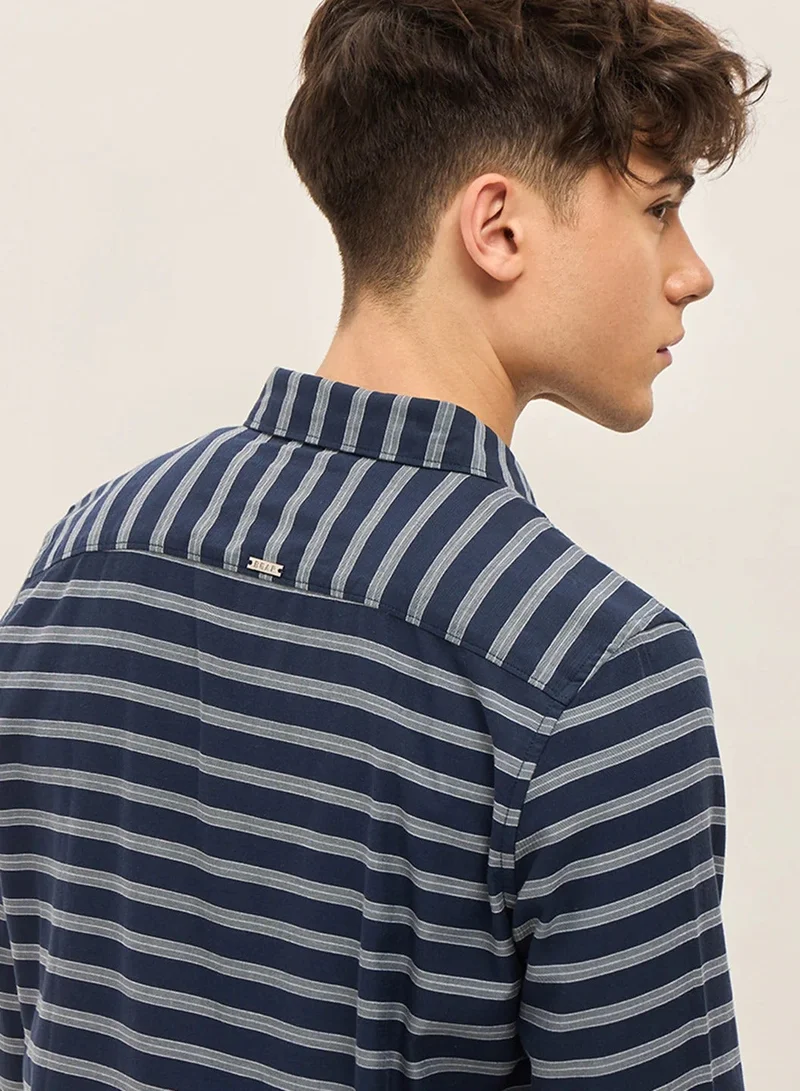 THE BEAR HOUSE  Cotton Shirt for Men | Slim Fit, Long Sleeve, Casual & Formal Wear | Soft, Breathable Fabric for Office, Everyday, & All-Season Use in Classic & Trendy for Men | Best Price UAE