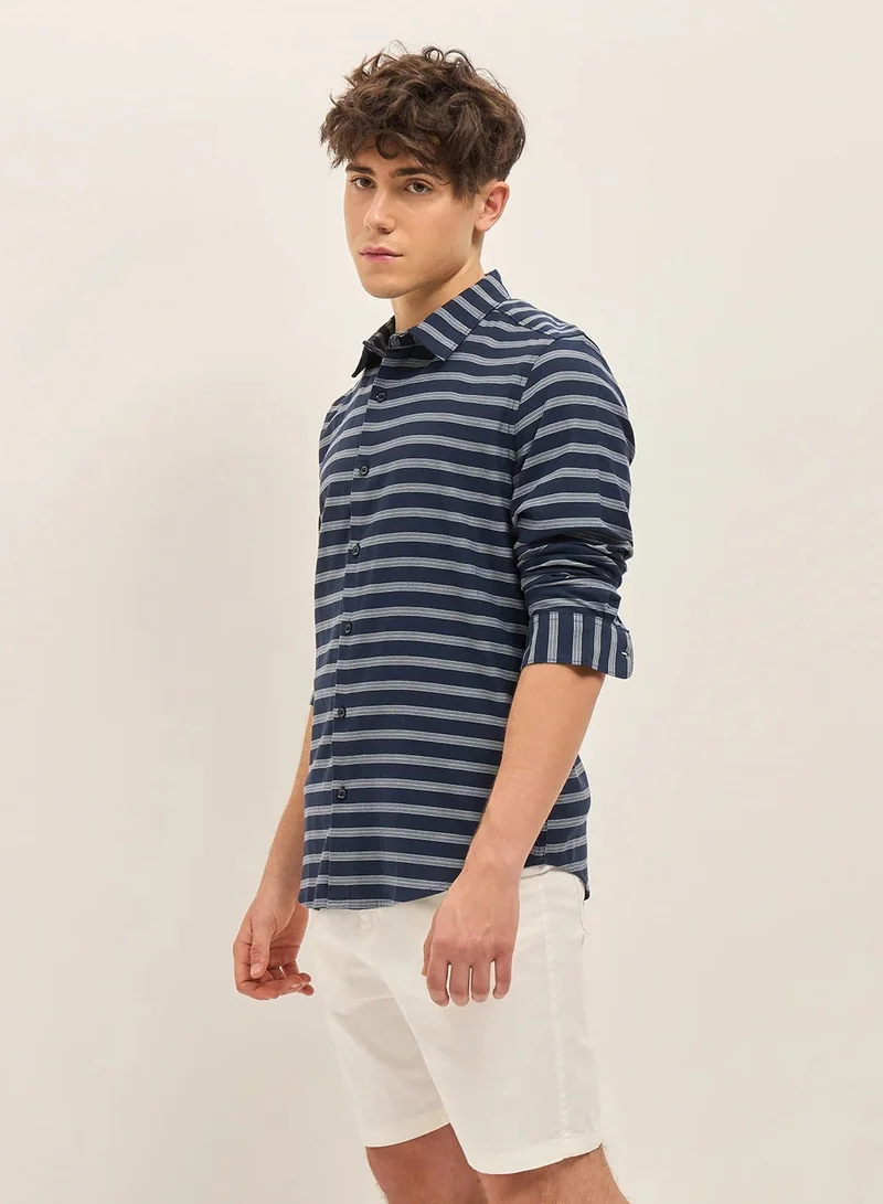 THE BEAR HOUSE  Cotton Shirt for Men | Slim Fit, Long Sleeve, Casual & Formal Wear | Soft, Breathable Fabric for Office, Everyday, & All-Season Use in Classic & Trendy for Men | Best Price UAE