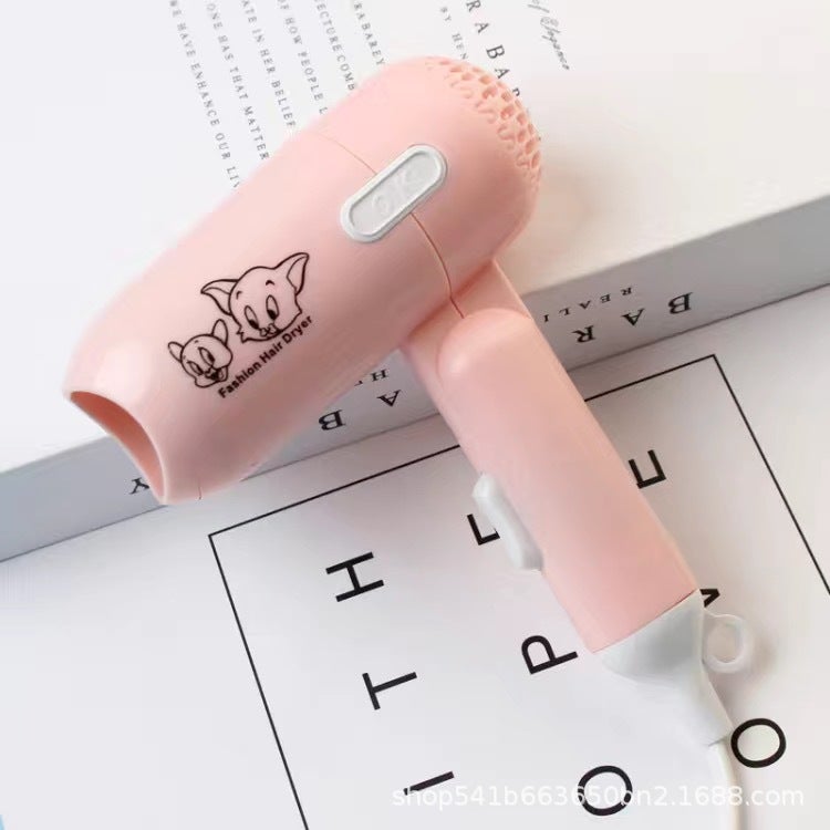 Generic Foldable Mini Hair Dryer for Travel Pink 
