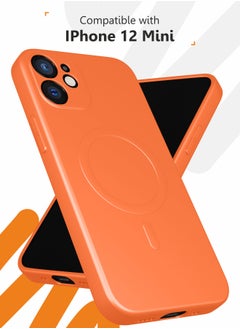 MOBILIUS for iPhone 12 mini Case, Soft Anti-Scratch Microfiber Lining, Compatible with MagSafe, Shockproof Phone Case for iPhone 12 mini, Orange  - Image 2