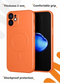 MOBILIUS for iPhone 12 mini Case, Soft Anti-Scratch Microfiber Lining, Compatible with MagSafe, Shockproof Phone Case for iPhone 12 mini, Orange  - Image 5