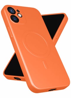 MOBILIUS for iPhone 12 mini Case, Soft Anti-Scratch Microfiber Lining, Compatible with MagSafe, Shockproof Phone Case for iPhone 12 mini, Orange  - Image 1
