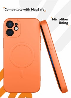MOBILIUS for iPhone 12 mini Case, Soft Anti-Scratch Microfiber Lining, Compatible with MagSafe, Shockproof Phone Case for iPhone 12 mini, Orange  - Image 3