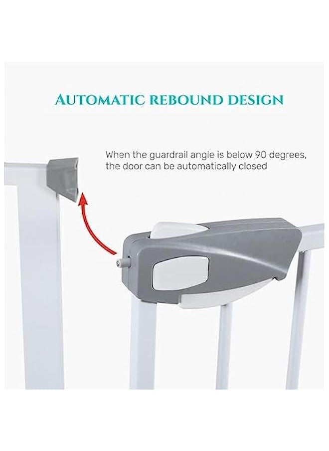 Gonice Auto Close Safety Baby Gate, Child Gate, Expandable Baby Pet Safety Gate, The Maximum Suitable Width is 143 cm, Including 10 cm, 20 cm, 30 cm Extension Rack (Size : 75-84cm)  - Image 5