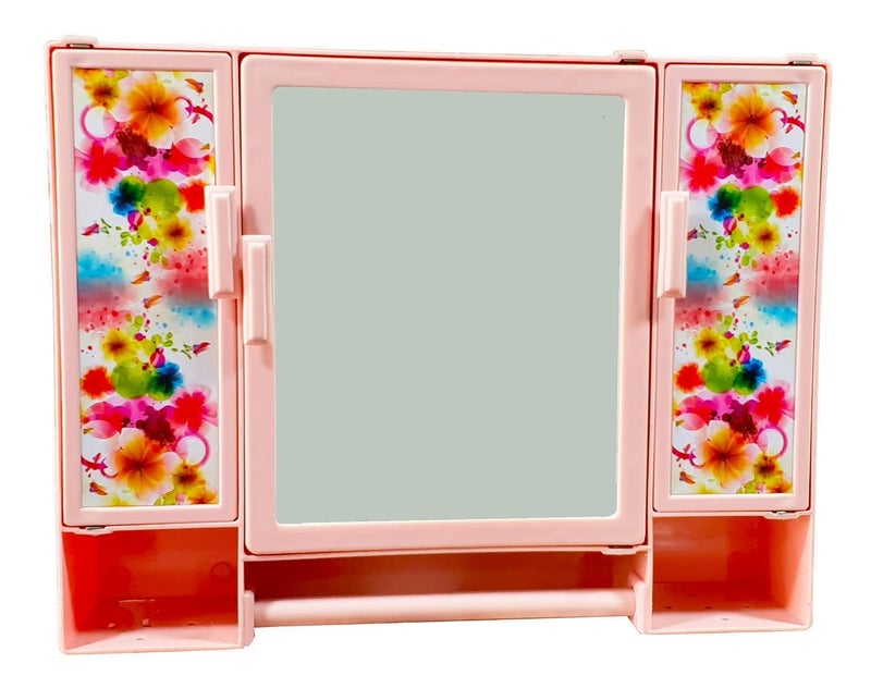 PGen Acrylic Medium Size 18X14X4 Inches Bathroom Organizer 3 Door Luxury Mirror Storage Cabinet Wash Basin Kitchen Storage Medicine Beauty Products Modern Vanity - Image 1