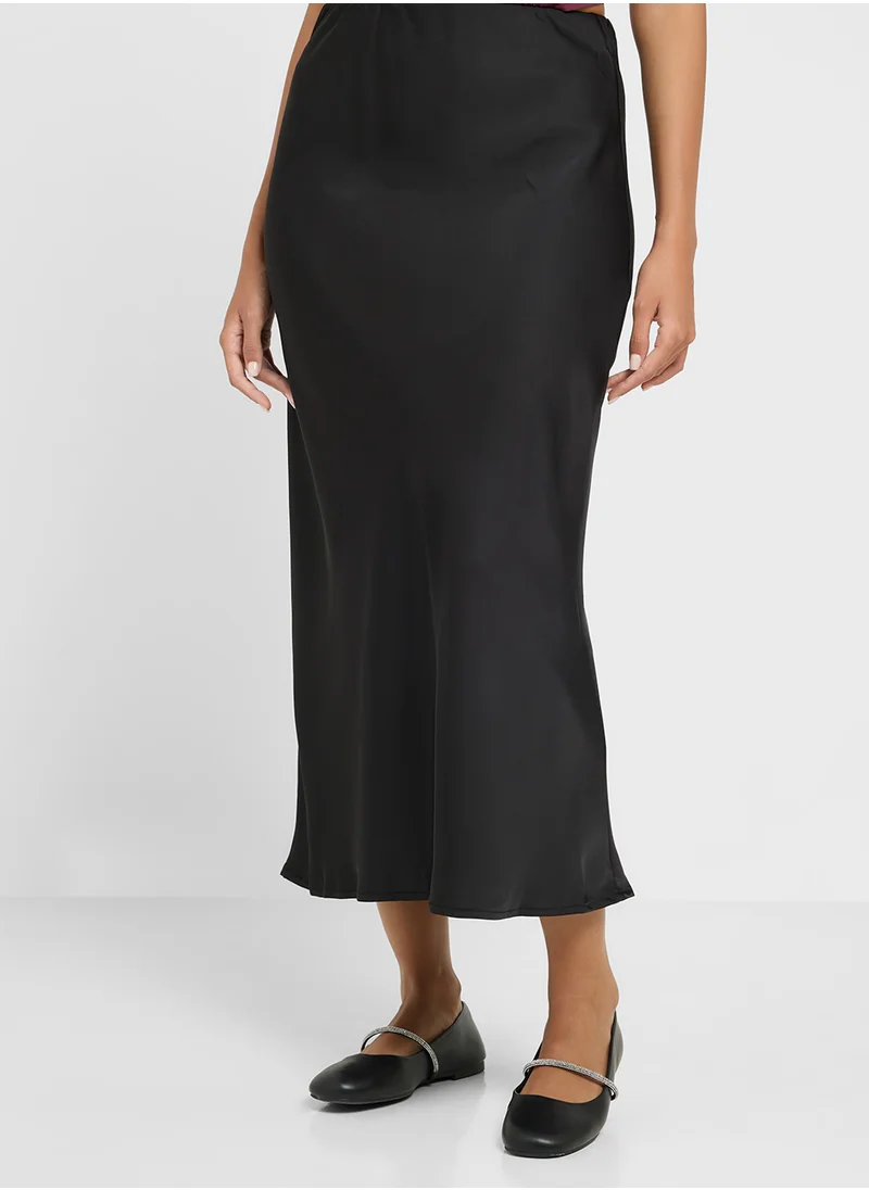 جينجر Satin Bias Cut Skirt