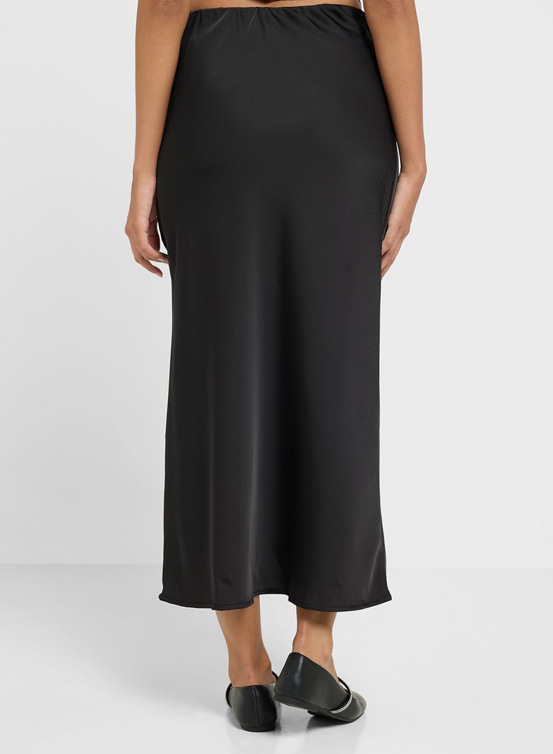 Ginger Satin Bias Cut Skirt  - Image 3