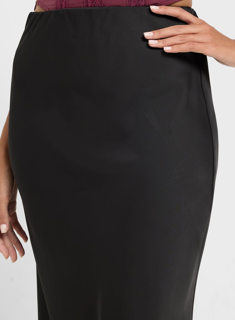 Ginger Satin Bias Cut Skirt  - Image 4