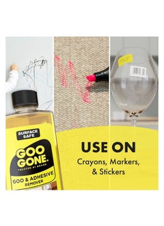 Goo Gone 2087 Citrus Adhesive Remover – 237ml (8 oz) Powerful Yellow Formula for Removing Stickers, Labels, Tape Residue, Grease, Gum & Adhesives from Glass, Plastic, Metal, and Wood – Fast-Acting, Safe on Surfaces, Citrus Scented Cleaning Solution  - Image 5