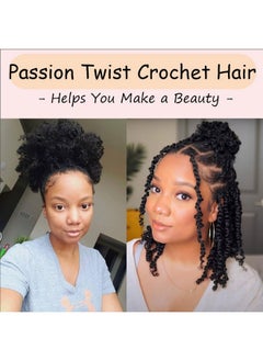 LOSMOEER 8 Packs Passion Twist Hair 8 Inch Pre-twisted Passion Twist Crochet Hair Pre-looped Crochet Braids Hair for Women Passion Twists Braiding Hair Synthetic Hair Extensions(12Strands/Pack; T1B/BUG#)  - Image 5