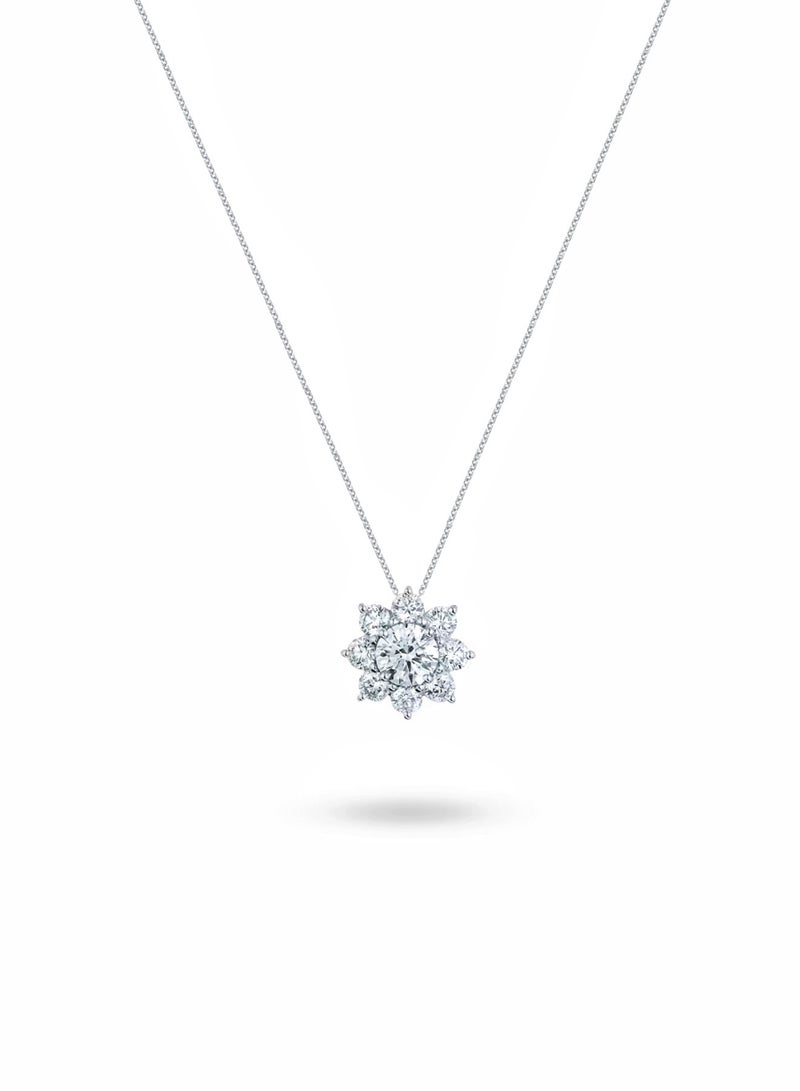 QUAINT S925 Sterling Silver Sunflower 2-Carat Zircon Pendant Necklace - Image 2