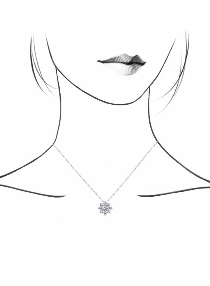 QUAINT S925 Sterling Silver Sunflower 2-Carat Zircon Pendant Necklace - Image 3